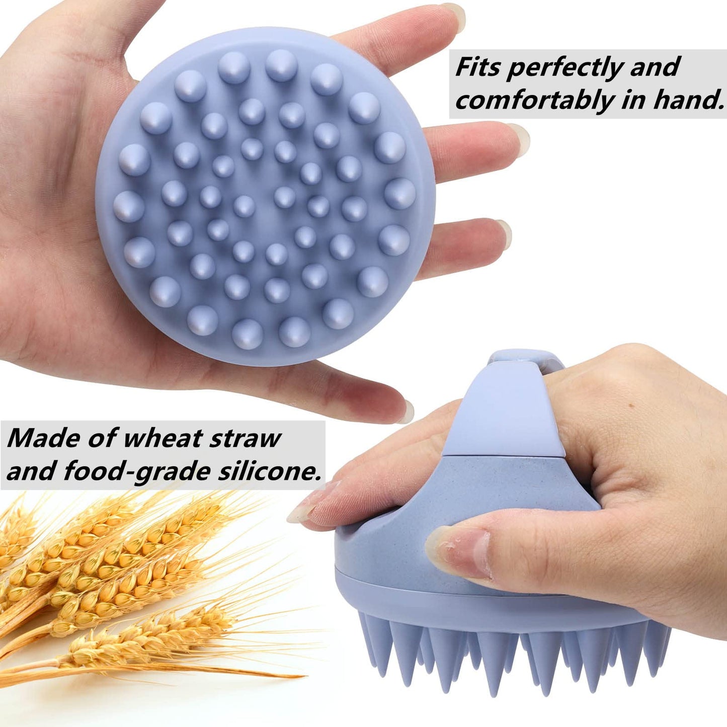 Silicone Hair Scalp Massager Shampoo Brush Scalp Scrubber Hair Washing Brush Exfoliating Brush Head Scrubber for Shower - Blue