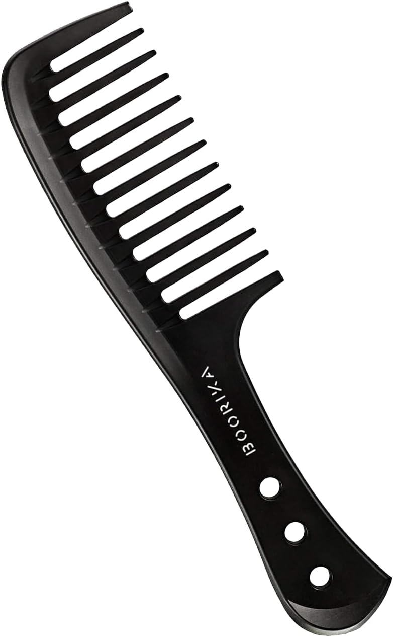 Boorika Wide Tooth Comb – Smooth & Sturdy Wide Tooth Comb for Curls – Curl Comb for Long Wet or Curly hair - Heat Resistant & Anti-Static Styling Comb… (Pack of 1)