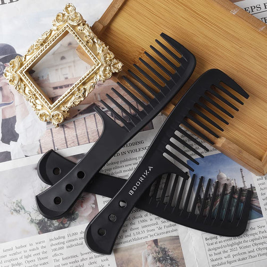 Boorika Wide Tooth Comb – Smooth & Sturdy Wide Tooth Comb for Curls – Curl Comb for Long Wet or Curly hair - Heat Resistant & Anti-Static Styling Comb… (Pack of 1)
