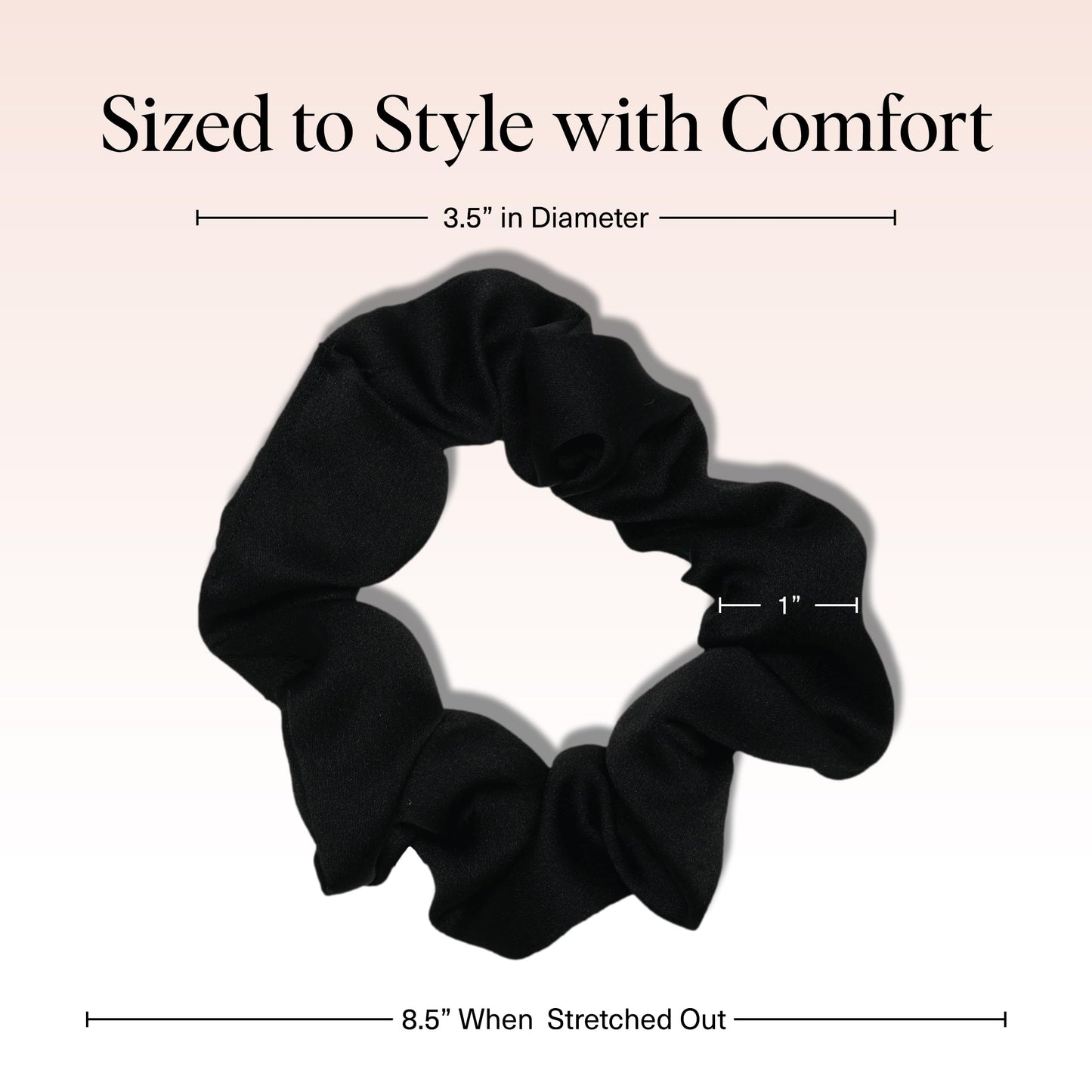 Kitsch Satin Hair Scrunchies for Women, Softer Than Silk Scrunchies for Hair, Satin Scrunchies for Girls, Satin Hair Ties for Women, Silk Hair Ties No Damage, Silk Ponytail Holders, 5 pcs (Black)