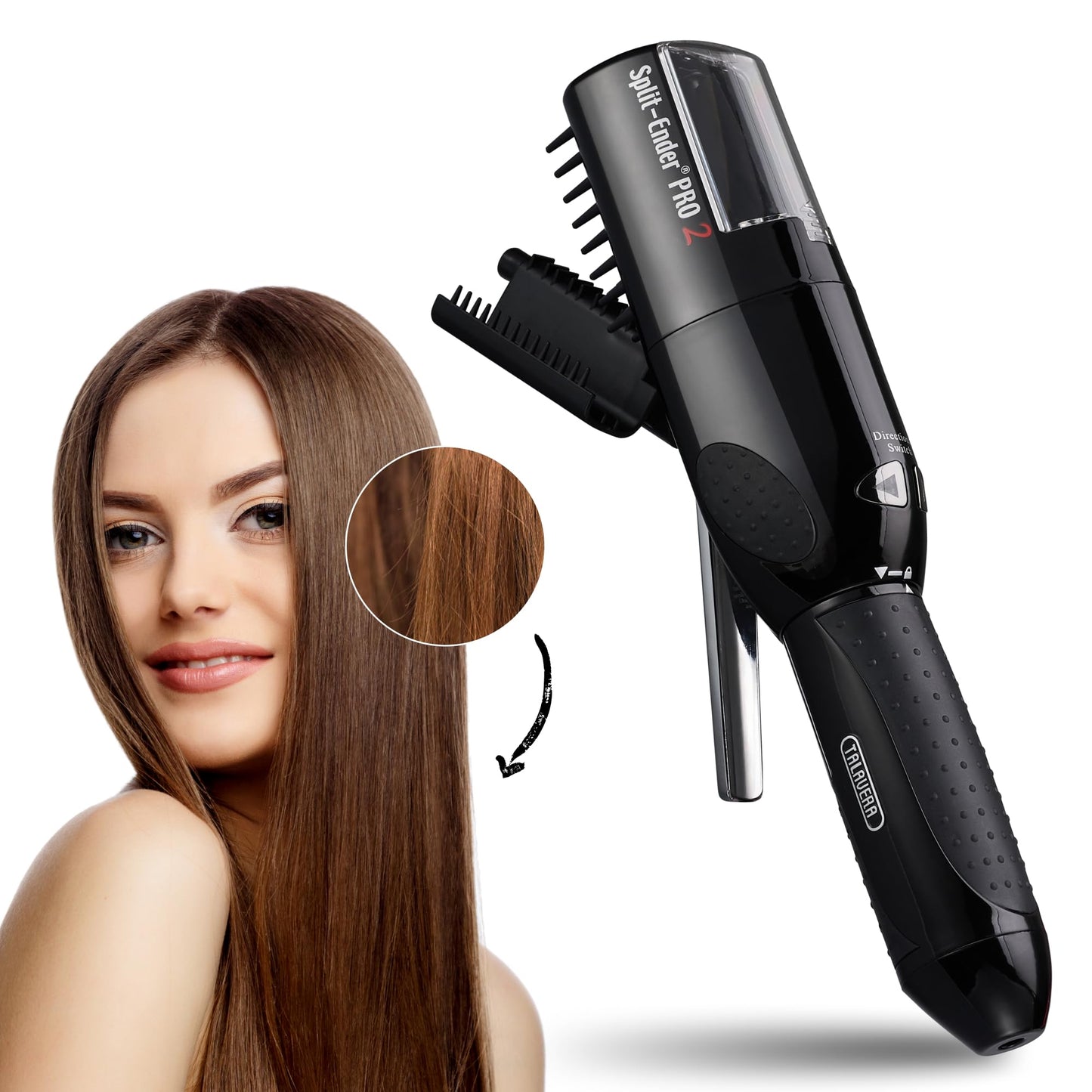 Split Ender Pro 2 - Hair Repair Electric Tool for Split Ends, Damaged Hair Trimmer for Broken, Dry, Brittle and Frizzy Split Ends, Men & Women Hair Products for Personal Care - Black