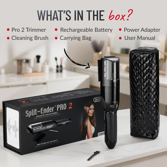 Split Ender Pro 2 - Hair Repair Electric Tool for Split Ends, Damaged Hair Trimmer for Broken, Dry, Brittle and Frizzy Split Ends, Men & Women Hair Products for Personal Care - Black